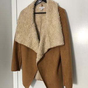 Brown faux suede lined jacket